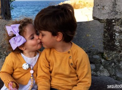besos en la boca a los niños