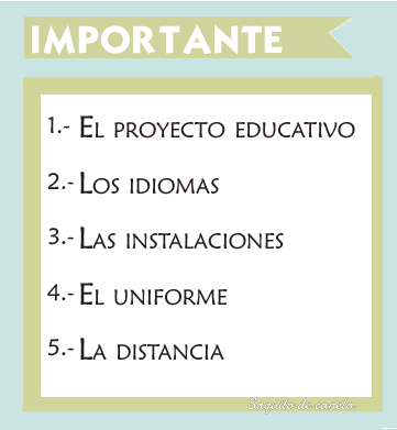 cosas importantes elegir un colegio