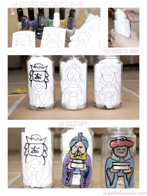 Manualidades de Navidad: Portavelas de los Reyes Magos